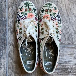 Rifle Paper Co X keds floral embroidered sneakers